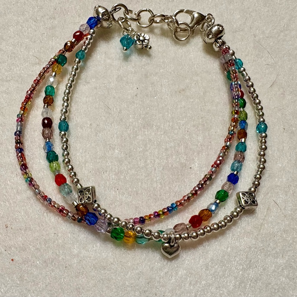 Confetti Multicolored Czech Glass Bracelet